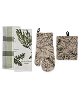 Design Imports Home Sweet Farmhouse Kitchen Collection Cotton Kitchen Linen, Set of 4
