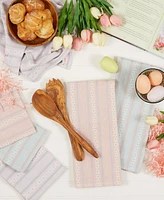 Design Imports Assorted Daisy Dobby Cotton Dishtowel and Dishcloth, Set of 6