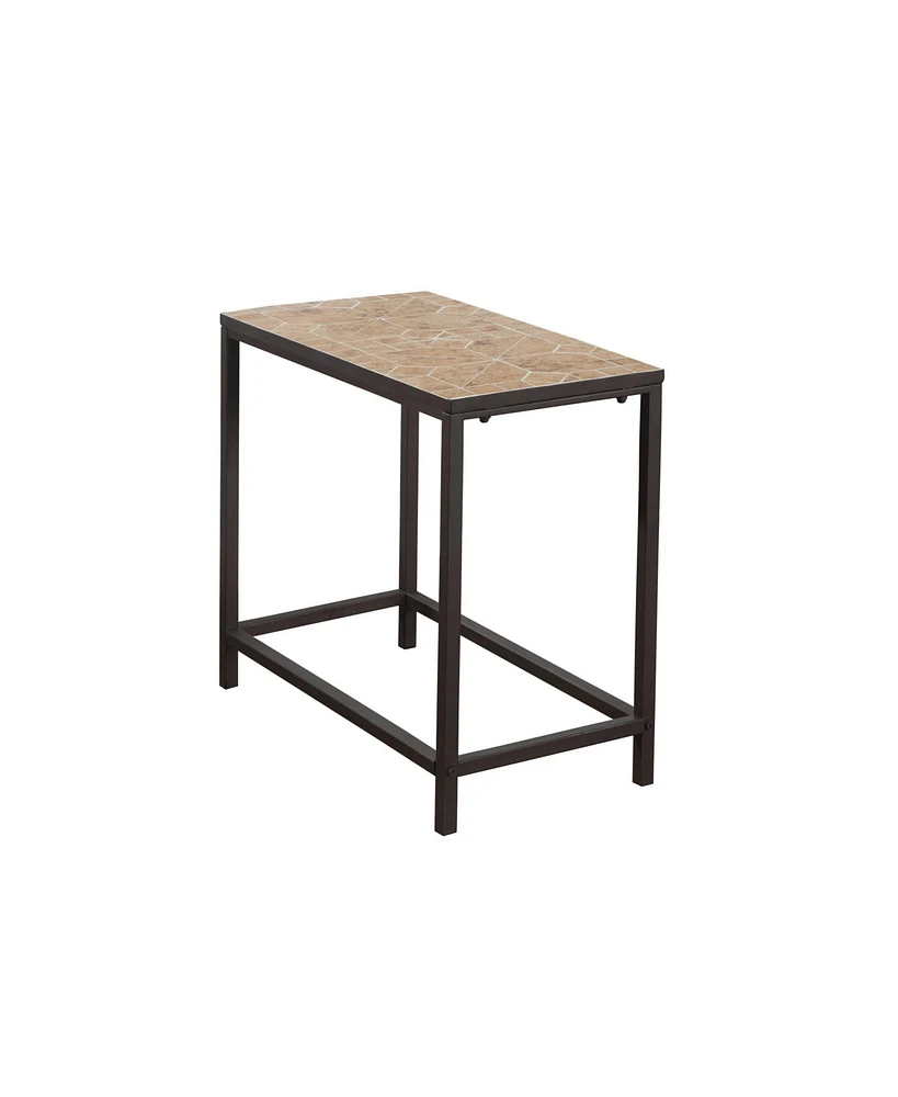 Tile-Top End Table – Stylish Side with Ceramic Inlay for Living Room or Hallway