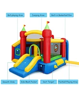 7-in-1 Kids Inflatable Bounce House with Ocean Balls and 480W Blower