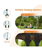 60 Inches Platform Tree Swing Outdoor with 2 Hanging Straps