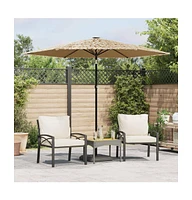 Garden Parasol with Steel Pole Brown 105.5"x105.5"x89"