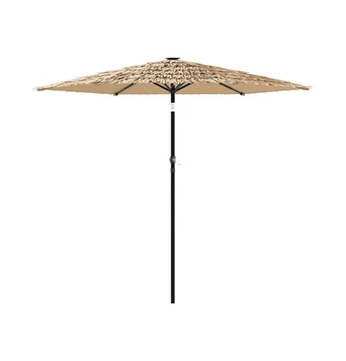Garden Parasol with Steel Pole Brown 105.5"x105.5"x89"