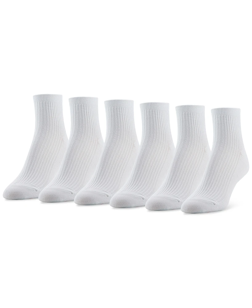 Gold Toe Women's 6-Pk. Simple Ribbed Quarter Socks GTDL0155R06