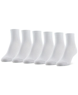 Gold Toe Women's 6-Pk. Simple Ribbed Quarter Socks GTDL0155R06