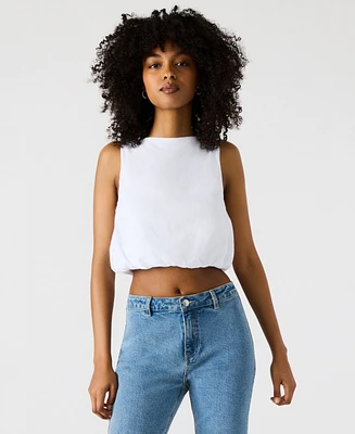 Steve Madden Women's Alta Cotton Sleeveless Bubble-Hem Top