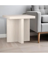 Modern Square Wood End Table 22-Inch Compact Side Table for Home Decor