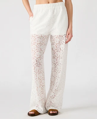 Steve Madden Women's Venetia Lace Wide Leg Pants