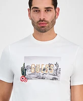 Guess Men's Cactus Garden Short Sleeve Logo Graphic T-Shirt