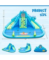 Inflatable Water Slide with Dual Slides and Large Splash Pool and Carry Bag (with 584W Blower)