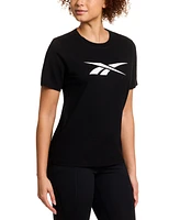 Reebok Women's Cotton Logo-Graphic Crewneck T-Shirt