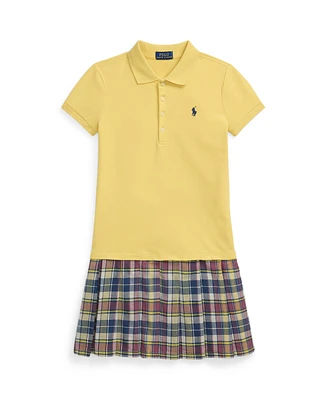 Polo Ralph Lauren Big Girls Plaid Skirt Stretch Mesh Dress