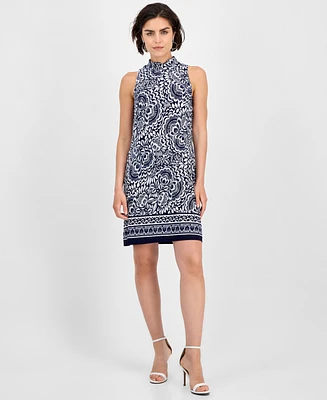 Robbie Bee Women's Mock-Neck Sheath Dress
