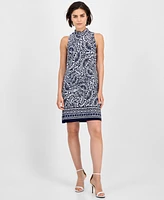 Robbie Bee Women's Mock-Neck Sheath Dress