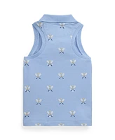 Polo Ralph Lauren Toddler and Little Girls Tennis Print Mesh Sleeveless Shirt