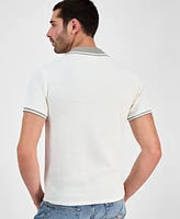 Guess Men's Weston Waffle-Knit Tipped Polo Shirt