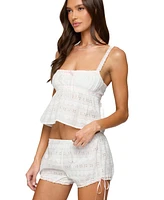 Edikted Women's Mina Backless Eyelet Babydoll Top