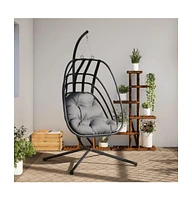 Hanging Egg Chair with Stand Anthracite Steel
