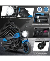 Kids Electric Motorcycle with Training Wheels and Led Headlights
