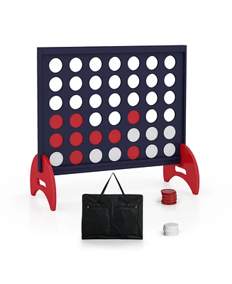 4-in-a-row Game Set Wooden Jumbo 4-to-Score with Carrying Bag