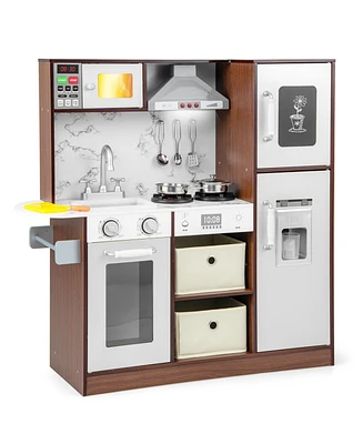 Kids Modern Toy Kitchen Playset with Attractive Lights and Sounds