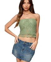 Edikted Women's Liri Layered Lace Tube Top