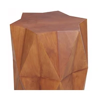 24-Inch Brown Solid Wood End Table Classic Accent Table for Living Room