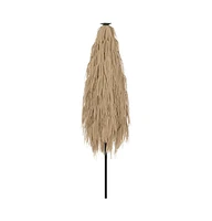 Garden Parasol with Steel Pole Brown 118.1"x78.7"x98.4"