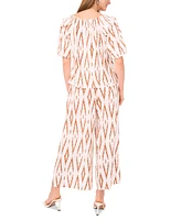Vince Camuto Women's Printed Pull-On Wide-Leg Pants