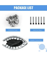 36 Inch Mini Folding Trampoline Portable Recreational Fitness Rebounder-Silver