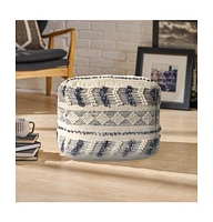 Wool Ottoman for Living Room Footrest and Cozy Home Decor