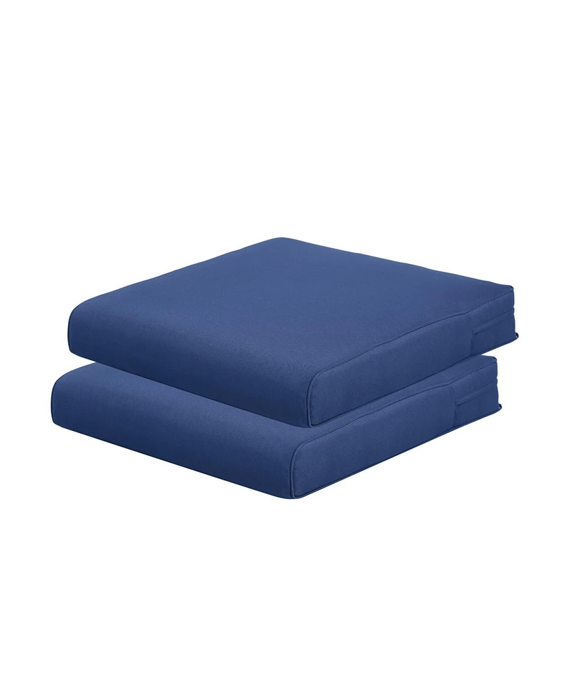 Aoodor Outdoor Chair Cushion W23''xD26'' Soft, Fade-resistant Polyester, Removable Cover with Hidden Zipper, Adaptable Secure Ties, Set of 2 Available