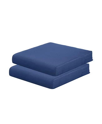 Aoodor Outdoor Chair Cushion W23''xD26'' Soft, Fade-resistant Polyester, Removable Cover with Hidden Zipper, Adaptable Secure Ties, Set of 2 Available