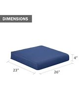 Aoodor Outdoor Chair Cushion W23''xD26'' Soft, Fade-resistant Polyester, Removable Cover with Hidden Zipper, Adaptable Secure Ties, Set of 2 Available