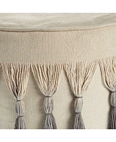 20" Beige 100% Cotton Ottoman