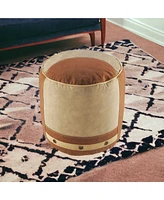 Cotton Ottoman with Soft Cushioned Top for Relaxation