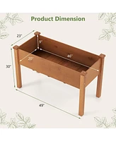 Raised Garden Bed with Legs and Drainage Holes for Backyard-Brown