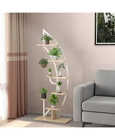 6-Tier 9 Potted Metal Plant Stand Holder Display Shelf with Hook