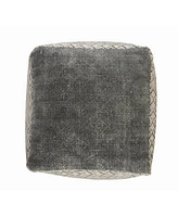 Cotton Pouf Ottoman for Extra Seating and Comfortable Footrest