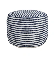 18" Blue 100% Cotton Ottoman