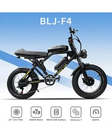 20"4 Fat Tire Electric Bike for Adults, 3000W Dual Motors, 38MPH, Full Suspension, Hydraulic Disc Brakes, Shima 7 Speeds, Black