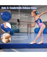 Folding Balance Beam with Solid Wood Base and Anti-slip Bottom