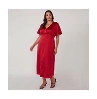 Estelle Artemis Satin Midi Dress