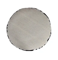 Cotton Blend Ottoman for Living Room Footrest and Comfortable Seating