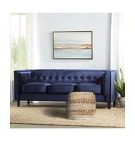 Woven Jute Ottoman for Extra Seating and Stylish Home Decor