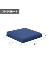 Aoodor Outdoor Chair Cushion W24''xD24'' Soft, Fade-resistant Polyester, Removable Cover with Hidden Zipper, Adaptable Secure Ties