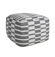 18" Grey 100% Cotton Ottoman