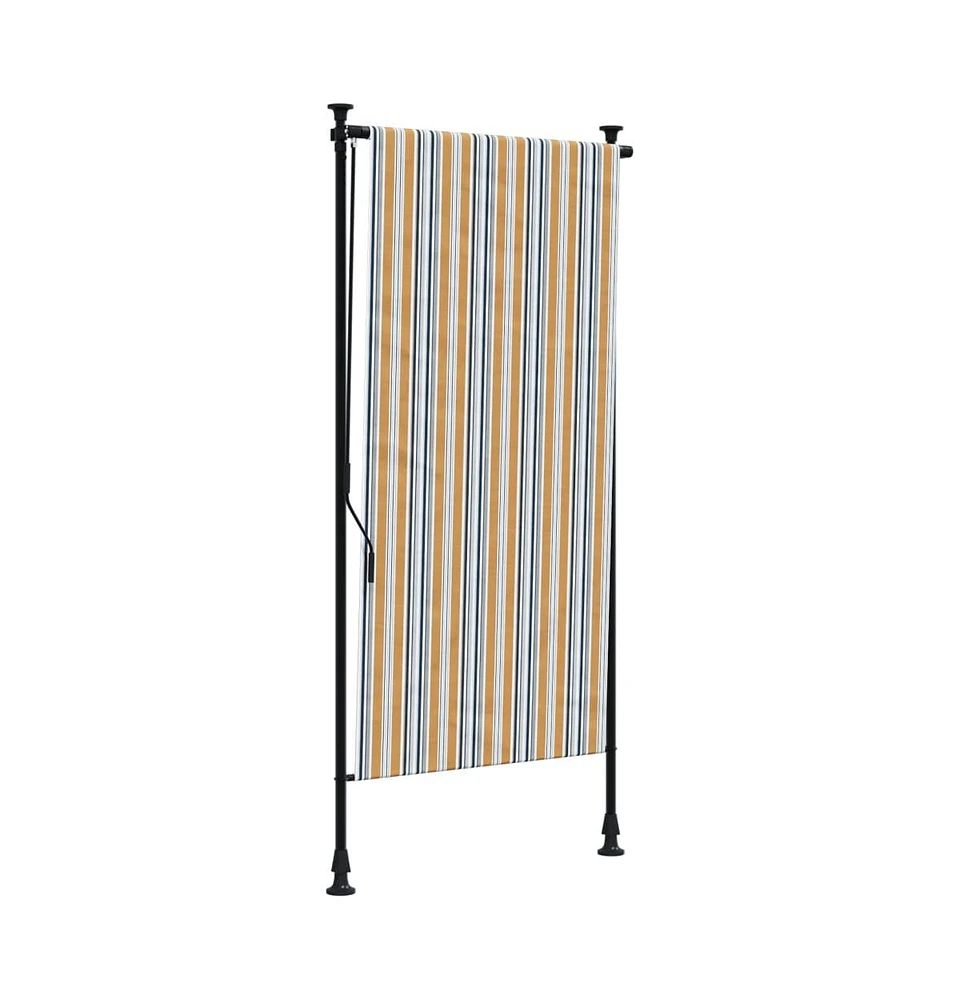 Outdoor Roller Blind Yellow and White 39.4"x106.3" Fabric&Steel