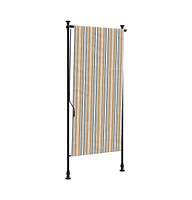 Outdoor Roller Blind Yellow and White 39.4"x106.3" Fabric&Steel