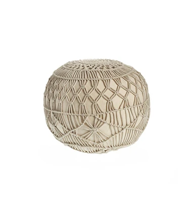 20" Cream 100% Cotton Ottoman